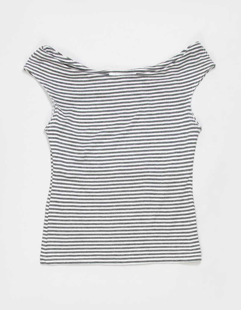 FULL TILT Girls Stripe Off The Shoulder Top image number 0