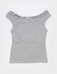 FULL TILT Girls Stripe Off The Shoulder Top image number 1