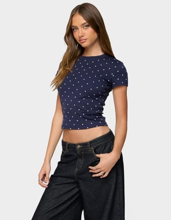 EDIKTED Lorenzo Polka Dot Tee Alternative Image