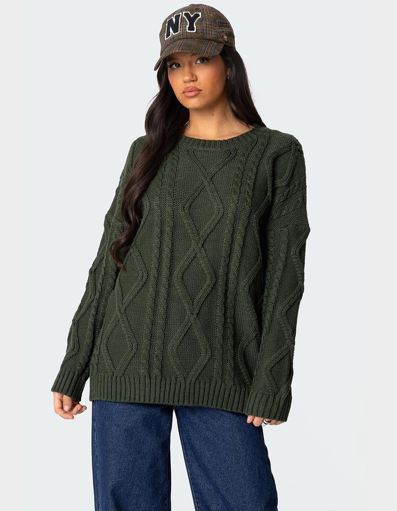 EDIKTED Kennedy Oversized Cable Knit Sweater image number 0