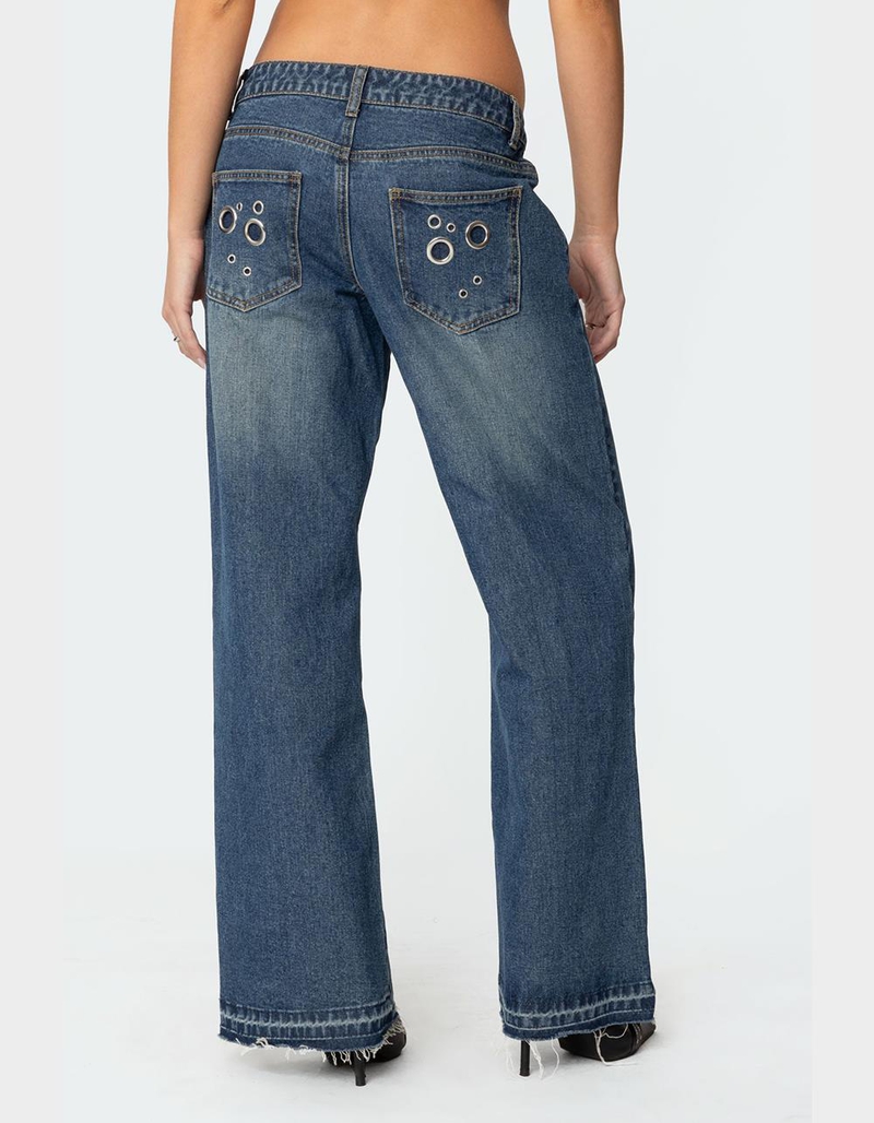 EDIKTED Davis Grommet Low Rise Jeans image number 3