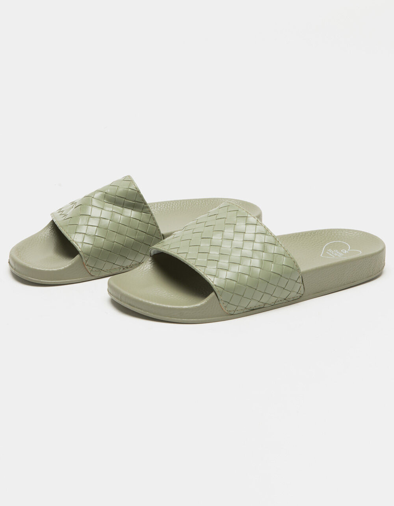 OASIS SOCIETY Woven Womens Sage Slide Sandals image number 0