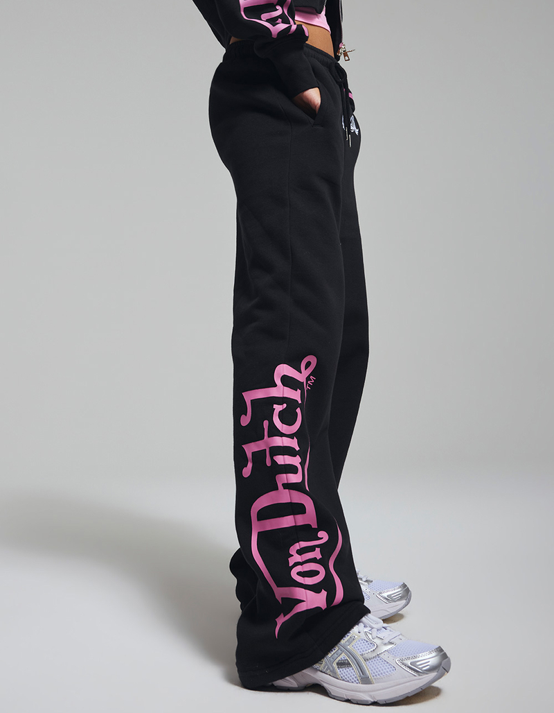 VON DUTCH Womens Wide Leg Sweatpants image number 5