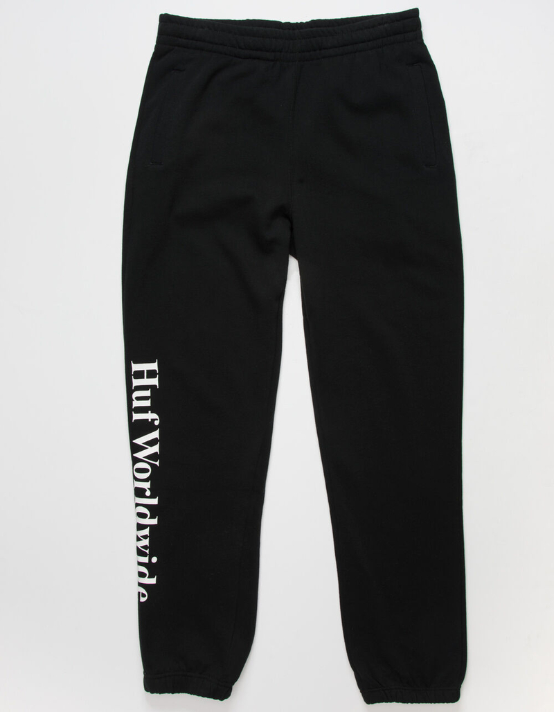 HUF Essentials Mens Black Fleece Sweatpants image number 0