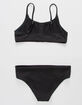 DAMSEL Ribbed Henley Black Girls Bikini Set image number 2