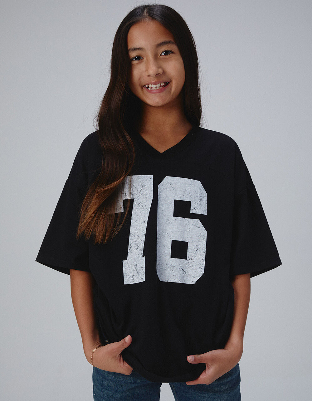 FULL TILT 76 Girls Boyfriend Tee - WASHED BLACK | Tillys
