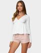 EDIKTED Kenzie Long Sleeve Babydoll Top image number 2
