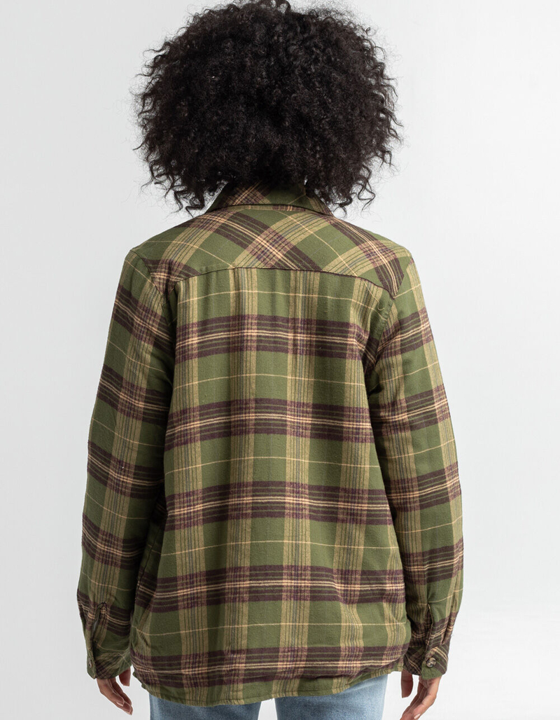 RSQ Sherpa Lined Plaid Womens Shacket image number 2