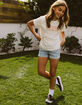 RSQ Girls Mid Rise Cuff Denim Shorts image number 4