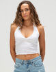 RSQ Womens Pointelle Halter Top image number 5