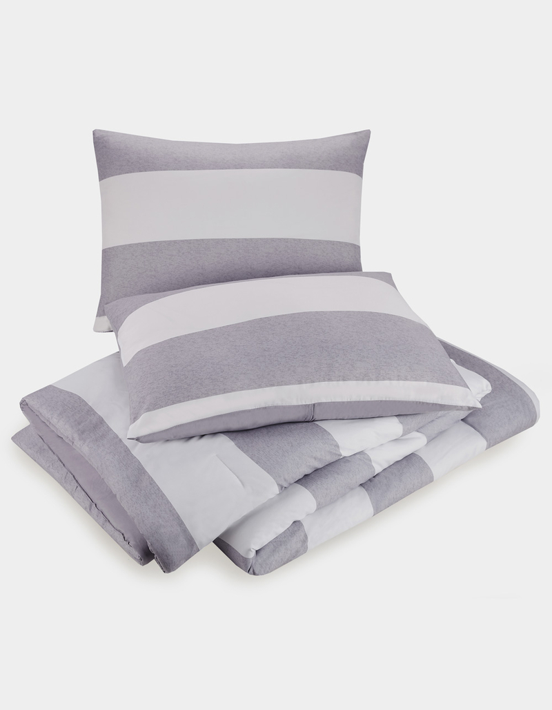 Grey Stripe Full/Queen Comforter Set image number 2