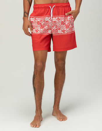 RSQ Mens Seersucker 6.5" Swim Trunks Alternative Image
