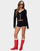 EDIKTED Sansa Lacey Knit Micro Shorts image number 5