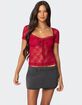 EDIKTED Roxana Sheer Lace Top image number 1