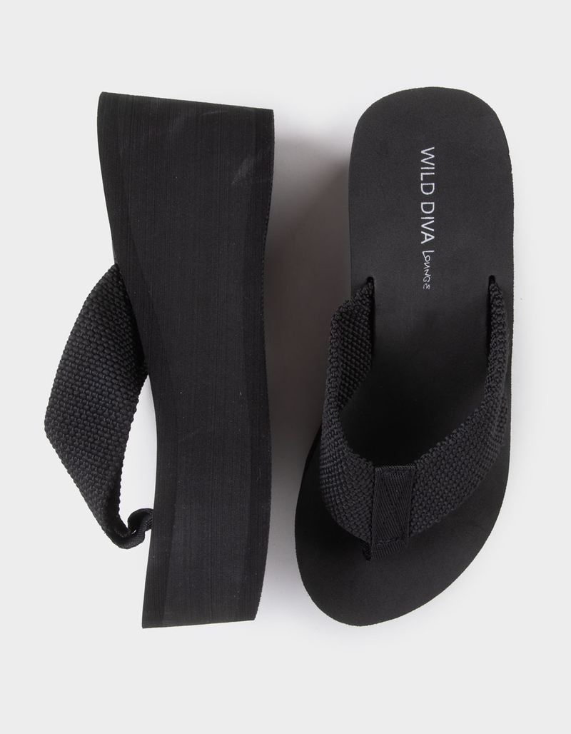 WILD DIVA Heat Womens Platform Wedge Flip Flops image number 4