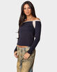 EDIKTED Off Shoulder Thermal Top image number 3