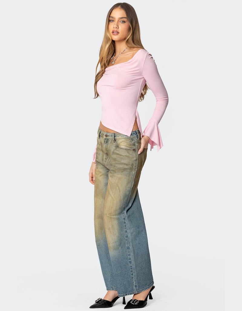 EDIKTED Rayna Cowl Neck Asymmetric Top image number 2