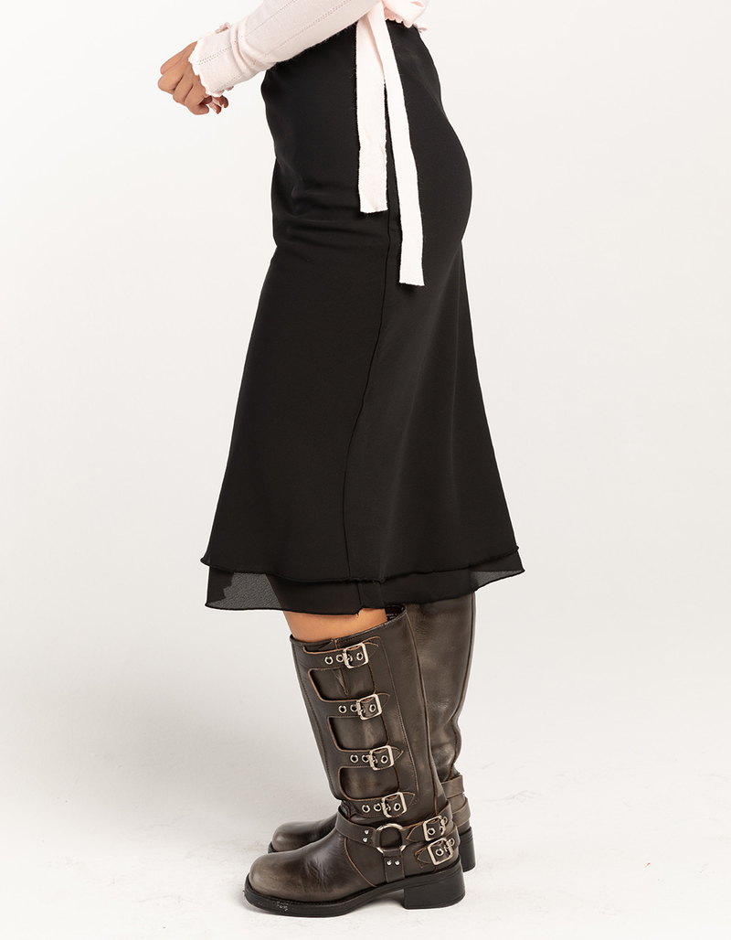 RSQ Womens Low Rise Chiffon Midi Skirt image number 2