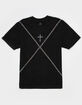 LA FAMILIA Chain Stone Rhinestone Mens Boxy Tee image number 1