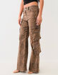 TRUE RELIGION Bobbi Big T Womens Leopard Print Cargo Jeans image number 3