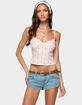 EDIKTED Raia Floral Striped Backless Top image number 1
