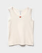 FULL TILT Lace Trim Rosette Girls Tank Top image number 1