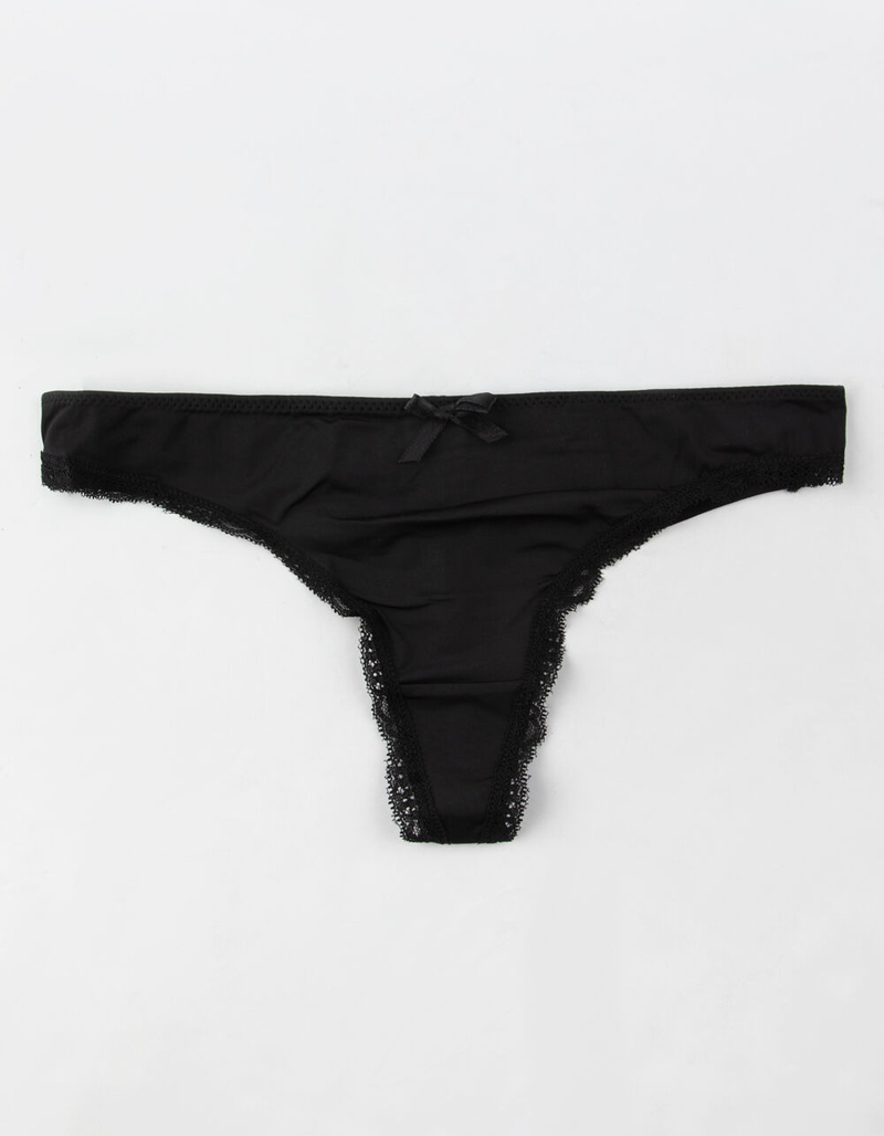 FULL TILT Lace Cage Back Black Thong image number 0