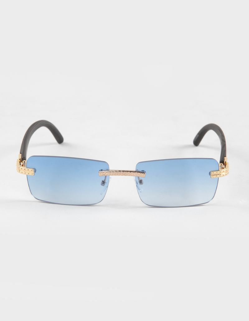 RSQ Rectangle Rimless Sunglasses image number 1