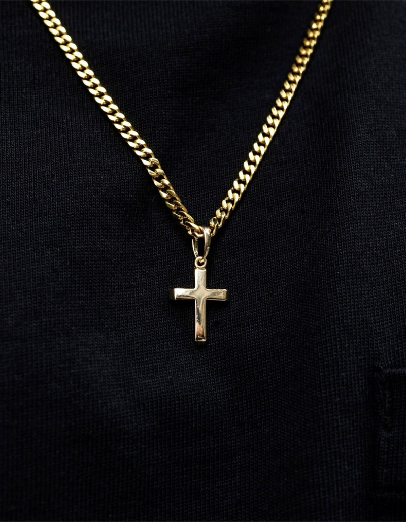 GLD Micro Simple Cross Pendant image number 1