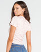 IVY & MAIN Ditsy Pointelle Womens Rose Tee image number 3