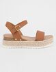 SODA Clip Tan Womens Espadrille Flatform Sandals image number 2