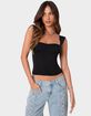 EDIKTED Marcella Wide Strap Mesh Corset image number 1