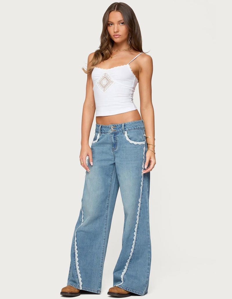 EDIKTED Alisha Lacey Low Rise Jeans image number 2