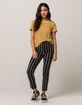 IVY & MAIN Stripe Black & White Womens Crop Pants image number 4