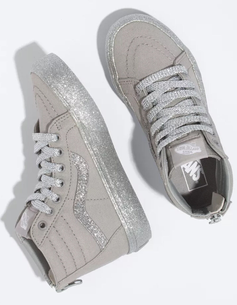 VANS Glitter Outsole Sk8-Hi Zip Juniors Shoes image number 2