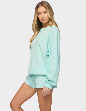 EDIKTED Baila Waffle Henley Top Alternative Image