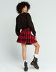 LOVE TREE Red Plaid Pleated Tennis Skirt image number 5