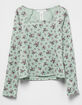 FULL TILT Textured Floral Square Neck Girls Long Sleeve Top image number 1