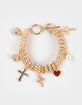 FULL TILT Cross/Heart Multi Charm Bracelet image number 1