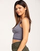 FULL TILT Seamless Stripe V-Neck Womens Rib Tank Top image number 2