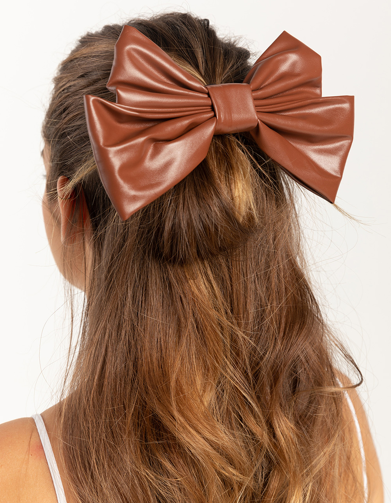 FULL TILT Oversized Faux Leather Bow image number 2