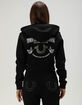 TRUE RELIGION Crystal Horseshoe Womens Crop Zip-Up Hoodie image number 1