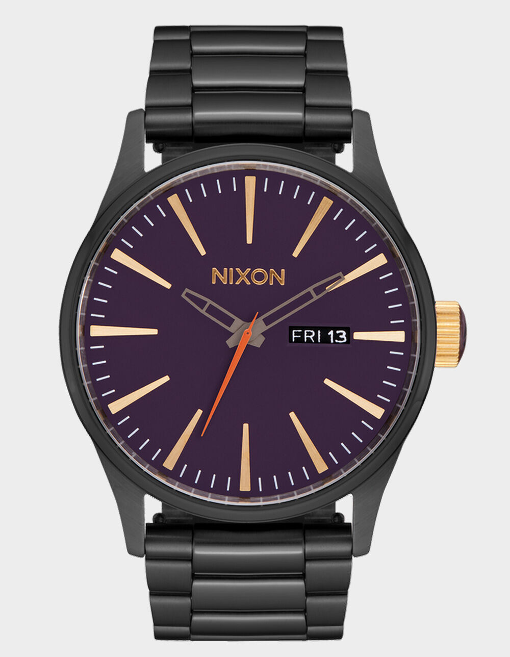 時計 Nixon Steel Sentry Stainless Steel Watch | Gunmetal / Black Sunray