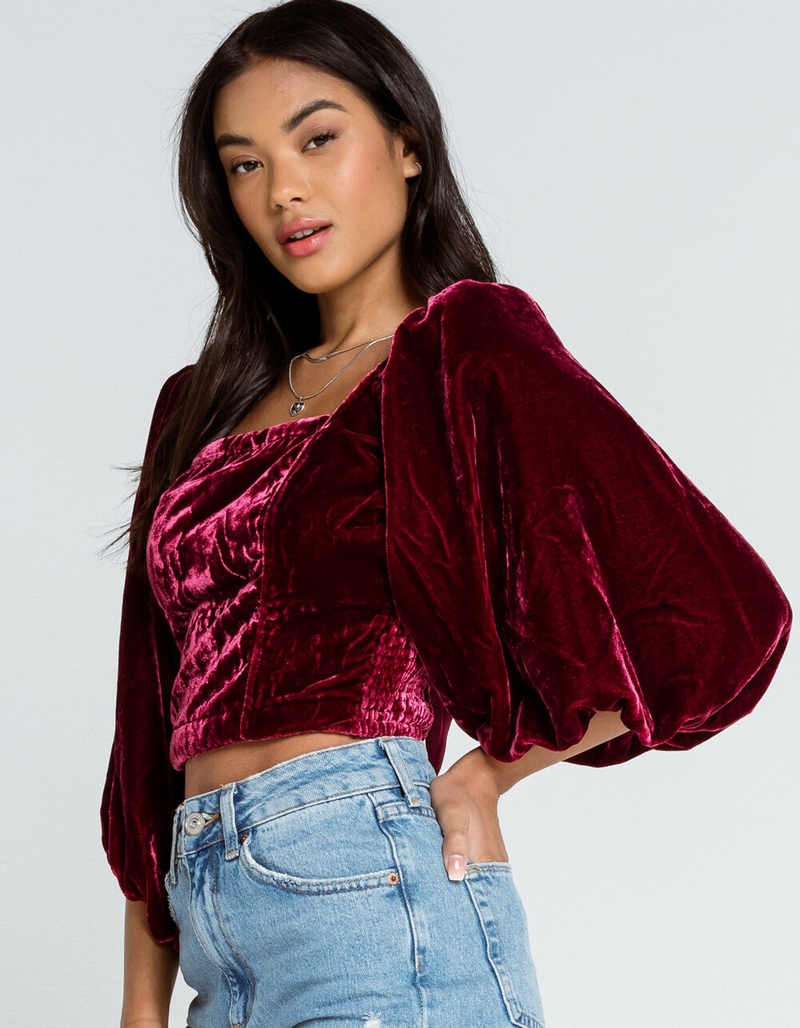 FREE PEOPLE Velvet Open Back Womens Top image number 2
