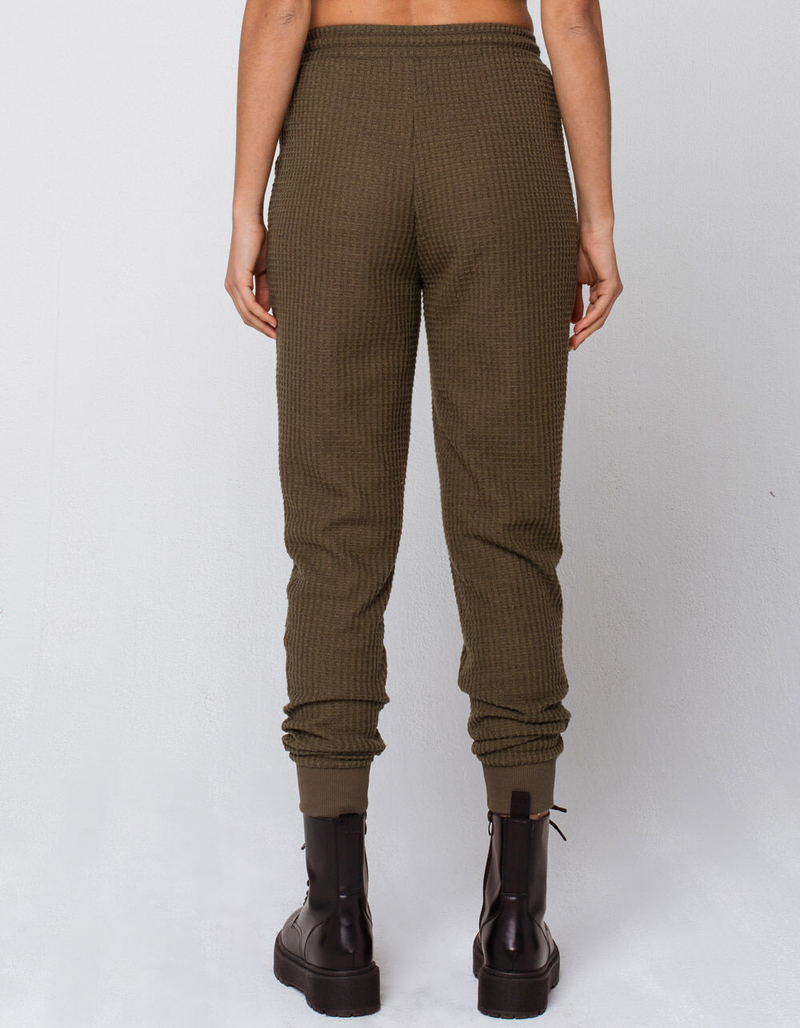 FULL TILT Thermal Olive Womens Jogger Sweatpants image number 3