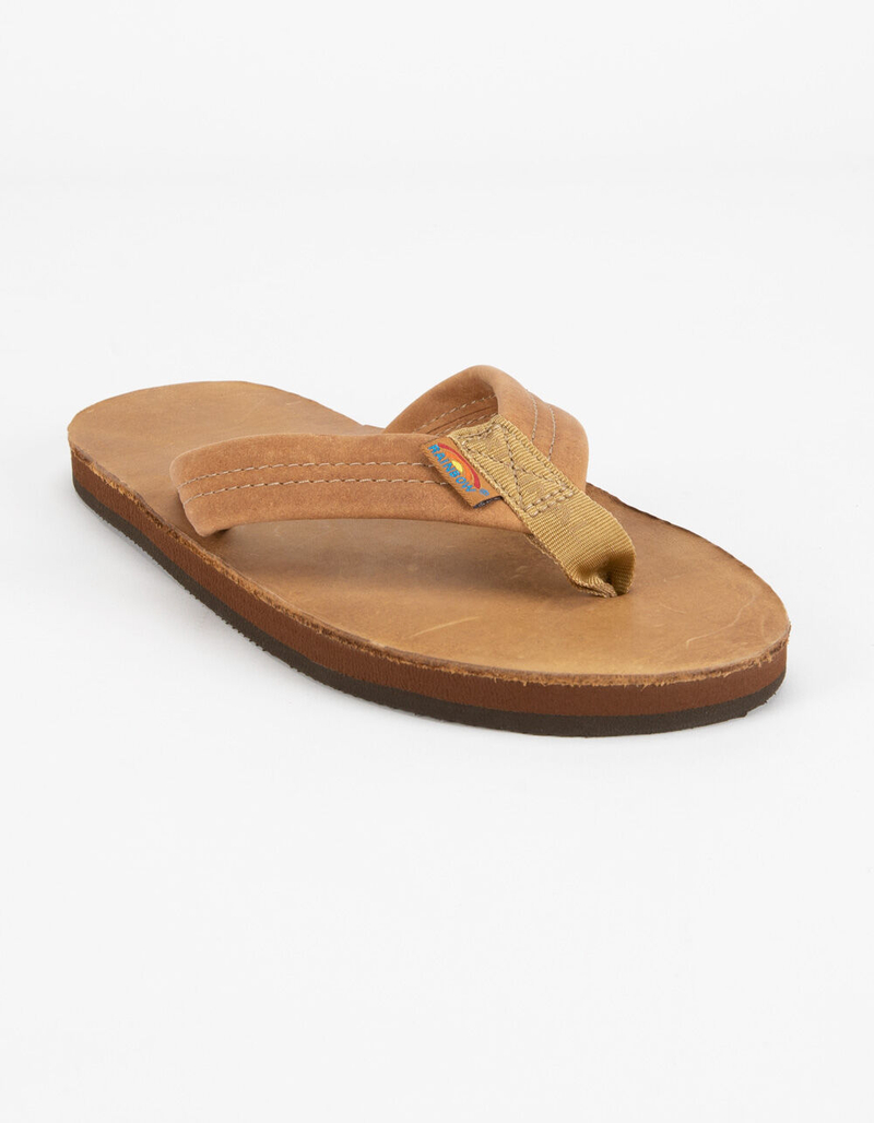 RAINBOW Luxury Leather Single Layer Arch Support Mens Flip Flops image number 0