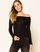 WEST OF MELROSE Show And Tell Black Womens Off The Shoulder Top image number 1