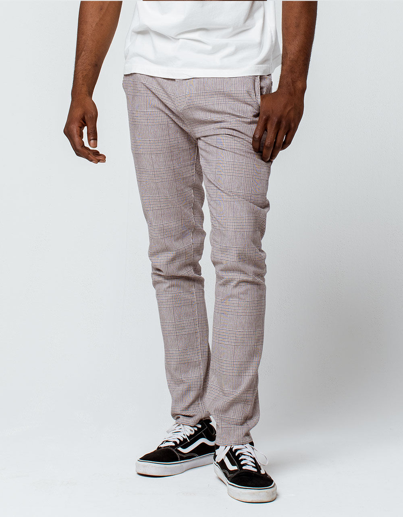 RSQ Seattle Plaid Mens Skinny Taper Chino Pants image number 3