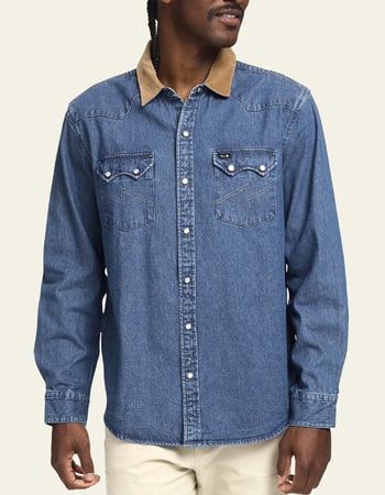 HOWLER BROTHERS Dust Up Mens Long Sleeve Denim Snap Shirt Alternative Image