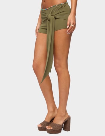 EDIKTED Monroah Bead Low Rise Shorts Alternative Image